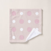Roze en witte Stippen Bad Handdoek (Wasdoekje)