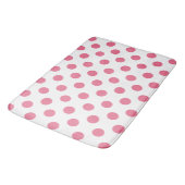 Roze en witte stippen badmat (Gekanteld)
