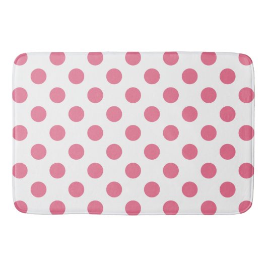 Roze en witte stippen badmat (Voorkant)