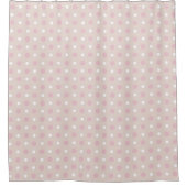 Roze en witte Stippen Douchegordijn (Voorkant)