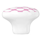 Roze en witte stippen keramische knop (Zijkant)