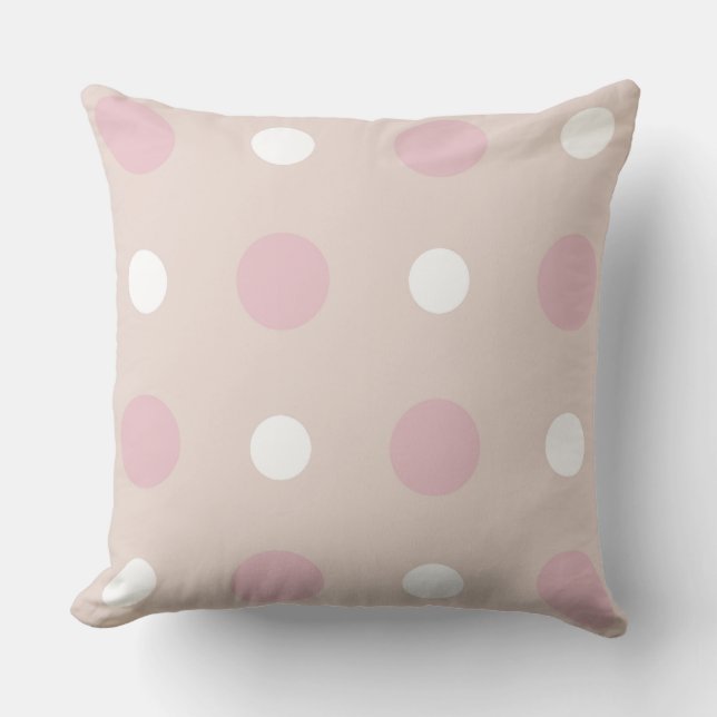 Roze en witte stippen kussen (Voorkant)