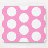 Roze en witte Stippen Muismat (Voorkant)