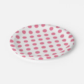 Roze en witte stippen papieren bordje (Gekanteld)