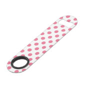 Roze en witte stippen speed flessenopener (Voorkant Gekanteld)