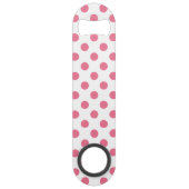 Roze en witte stippen speed flessenopener (Achterkant)