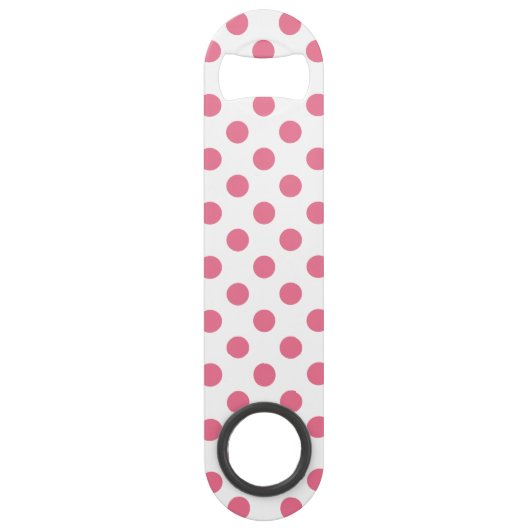 Roze en witte stippen speed flessenopener (Voorkant)