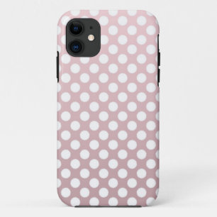 Roze en Witte Stippenpatroon iPhone 11 Hoesje