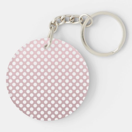 Roze en Witte Stippenpatroon Sleutelhanger (Achterkant)
