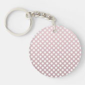 Roze en Witte Stippenpatroon Sleutelhanger (Voorkant)