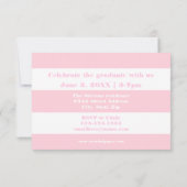 Roze en witte streep - 3x5 Afstuderen aankondiging (Achterkant)