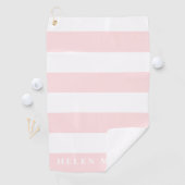 Roze en witte streep aangepaste kleur dames golfhanddoek (Insitu)