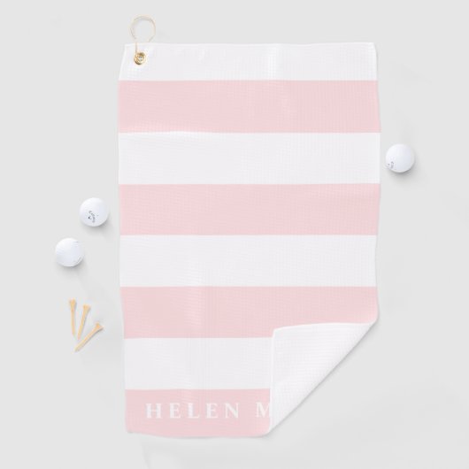 Roze en witte streep aangepaste kleur dames golfhanddoek (Insitu)
