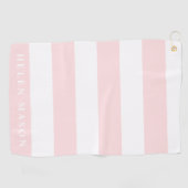 Roze en witte streep aangepaste kleur dames golfhanddoek (Horizontaal)