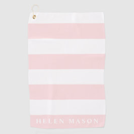 Roze en witte streep aangepaste kleur dames golfhanddoek