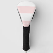 Roze en witte streep aangepaste kleur dames golfheadcover (Voorkant)