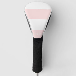 Roze en witte streep aangepaste kleur dames golfheadcover