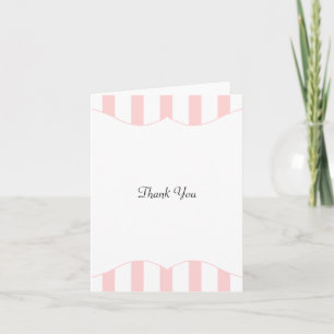 Roze en witte streep Baby shower dank u Bedankkaart
