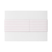 Roze en witte streep Belly Band Uitnodigingen Wikkel (Achterkant Voorbeeld)