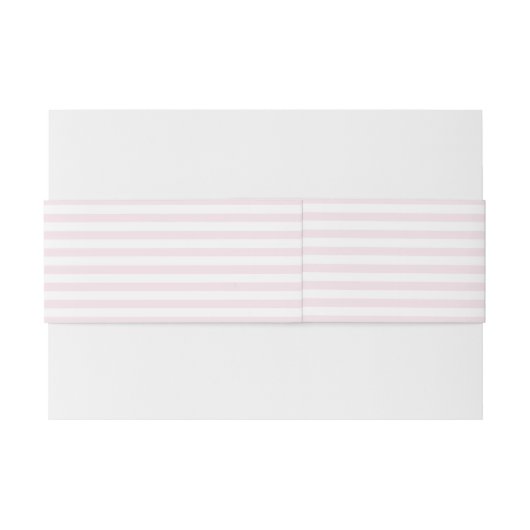 Roze en witte streep Belly Band Uitnodigingen Wikkel (Achterkant Voorbeeld)