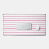 Roze en witte streep bureaumat (Keyboard & Muis)