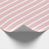 Roze en Witte Streep Cadeaupapier (Hoek)