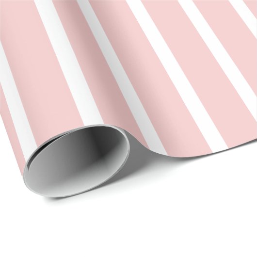 Roze en Witte Streep Cadeaupapier (Rol Hoek)
