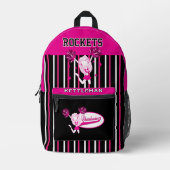 Roze en witte streep cheerleader meisje bedrukte rugzak (Voorkant)