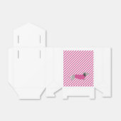 Roze en witte streep Dachshund Party Favor Bag Bedankdoosjes (Uitgevouwen)