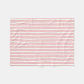 Roze en Witte Streep Fleece Deken (Voorkant (Horizontaal))