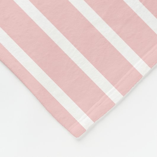 Roze en Witte Streep Fleece Deken (Hoek)