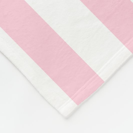 Roze en witte streep fleece deken (Hoek)