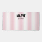 Roze en witte streep gepersonaliseerde moderne ele bureaumat (Voorkant)