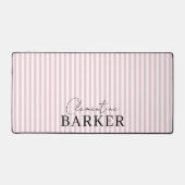 Roze en witte streep gepersonaliseerde moderne ele bureaumat (Voorkant)