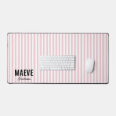 Roze en witte streep gepersonaliseerde moderne ele bureaumat (Keyboard & Muis)