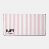Roze en witte streep gepersonaliseerde moderne ele bureaumat (Voorkant)