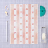 Roze en witte streep - Harten, Roos, Paw Print Tissuepapier (Craft)