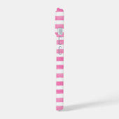 Roze en witte streep iPhone 15 case (Linkerkant)