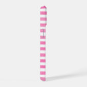 Roze en witte streep iPhone 15 case (Rechterkant)