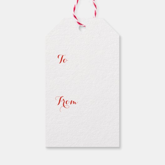 Roze en witte streep Kerstmis Groet Cadeaulabel (Achterkant)