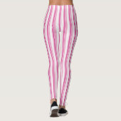 Roze en witte streep leggings (Achterkant)