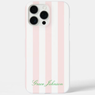 roze en witte streep Paris Geïnspireerd iPhone 16 Pro Max Hoesje