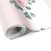 Roze en Witte Streep Waterverfrozen Cadeaupapier (Rol Hoek)