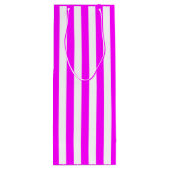 Roze en witte streep wijn cadeautas (Achterkant)