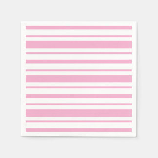 Roze en witte streeppatroon servet