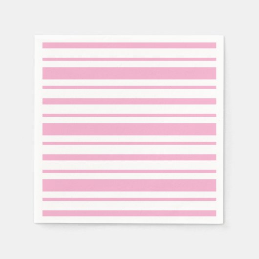 Roze en witte streeppatroon servet (Voorkant)