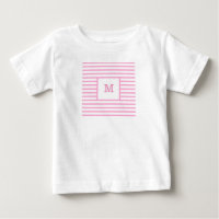 Roze en witte strepen, aangepast monogram