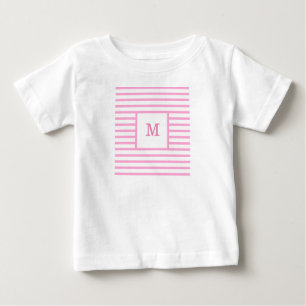 Roze en witte strepen, aangepast monogram