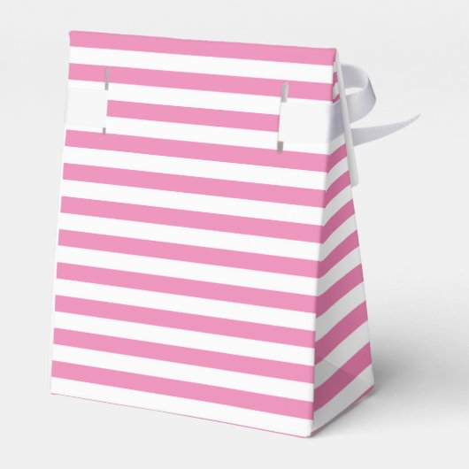 Roze en witte strepen baby shower partij gunst doo bedankdoosjes (Achterkant)