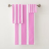 Roze en witte strepen bad handdoek (Insitu)